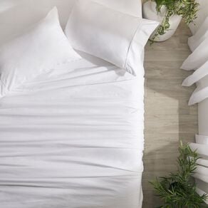 Living & Co 100% Washed Cotton Sheet Set White