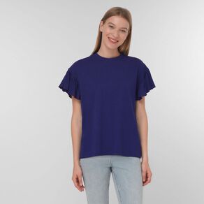 H&H Women's Short Sleeve Ruffle Detail Top