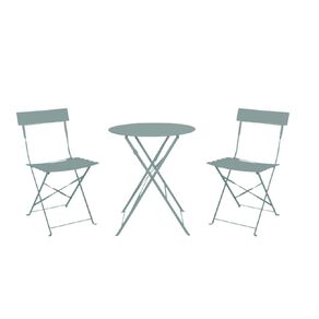 Living & Co Steel French Bistro Set Moss Green