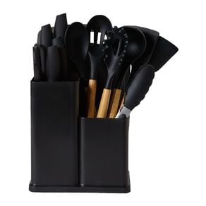 Living & Co Knife Block Set Black 14 Pack