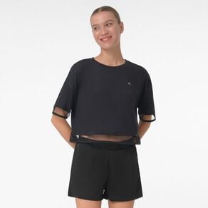 Active Intent Women's Crop Mesh Panel Tee