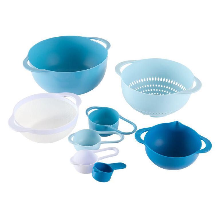 Living & Co Nested Bowl Kitchen Set Multi-Coloured 8 Pack, , hi-res