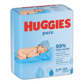 Huggies Pure Baby Wipes 4x56 Pack