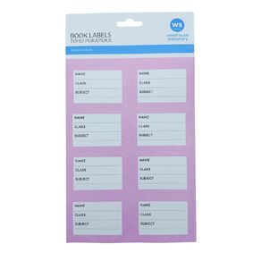 WS Colour Pop Book Labels Pink