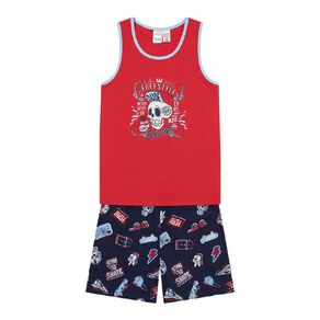 H&H Boys' Printed Tank & Shorts Pyjamas Set