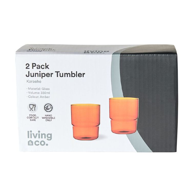 Living & Co Juniper Tumblers Orange 2 Pack, , hi-res