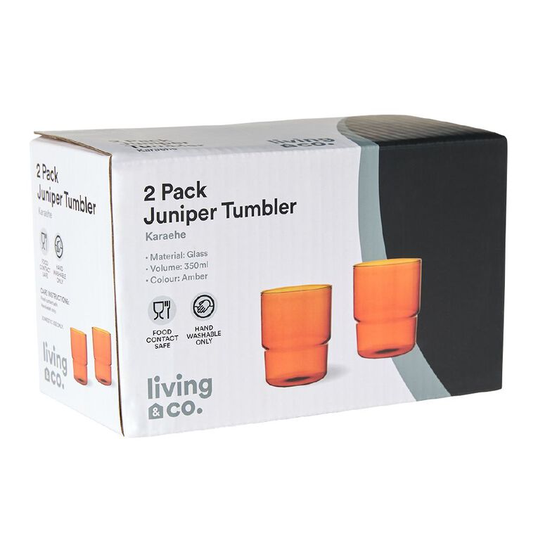 Living & Co Juniper Tumblers Orange 2 Pack, , hi-res