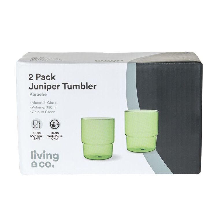 Living & Co Juniper Tumblers Green 2 Pack, , hi-res