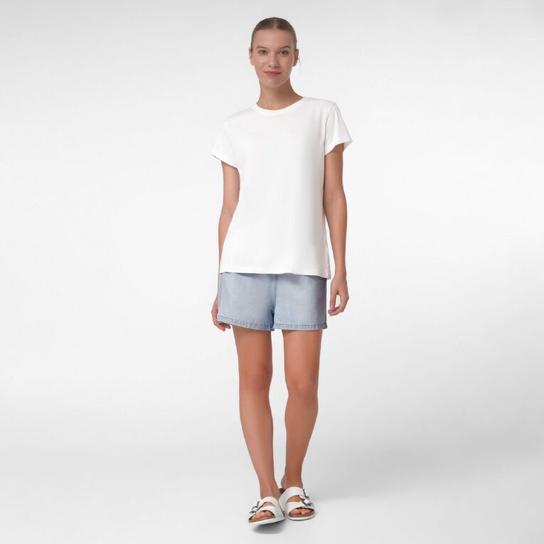 H&H Women's Paperbag Denim Shorts, Denim Light, hi-res