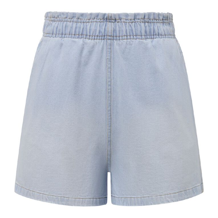 H&H Women's Paperbag Denim Shorts, Denim Light, hi-res