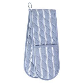 Living & Co Cotton Double Oven Glove Stripe Blue