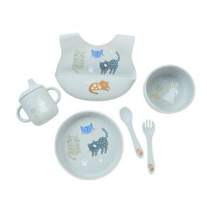 Babywise Silicone Feeding Gift Set 6 Piece Grey