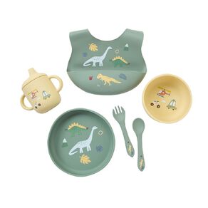 Babywise Silicone Feeding Gift Set 6 Piece Green&yellow