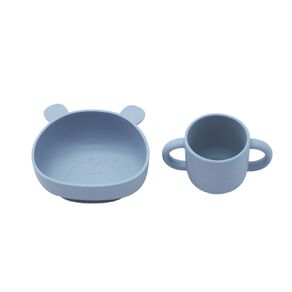 Babywise Silicone Bowl And Cup Set Blue