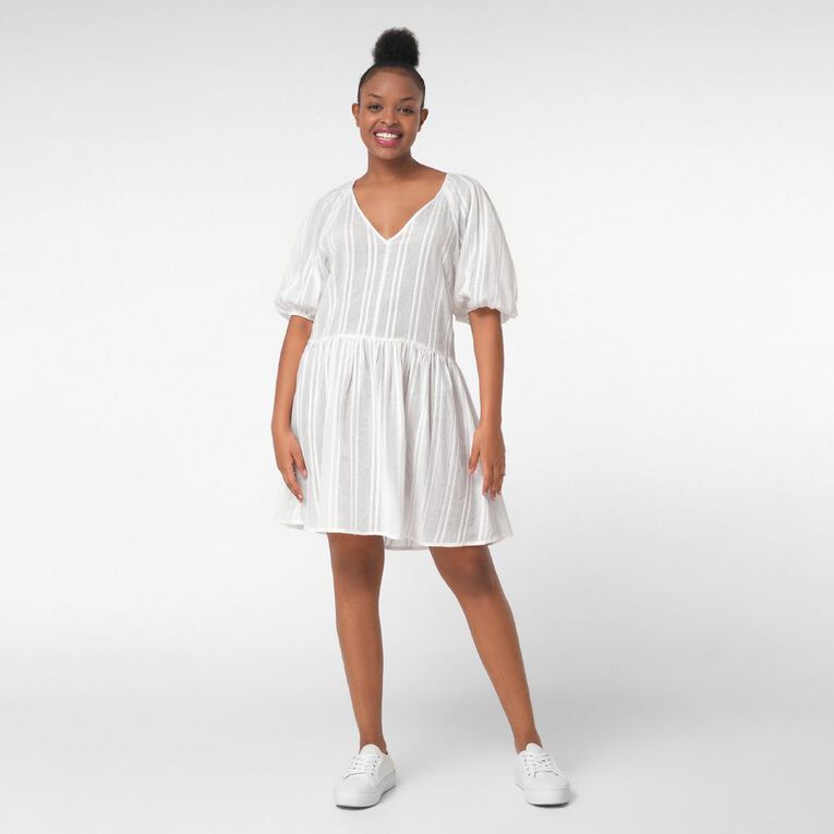 H&H Women's Boho Mini Dress, White, hi-res