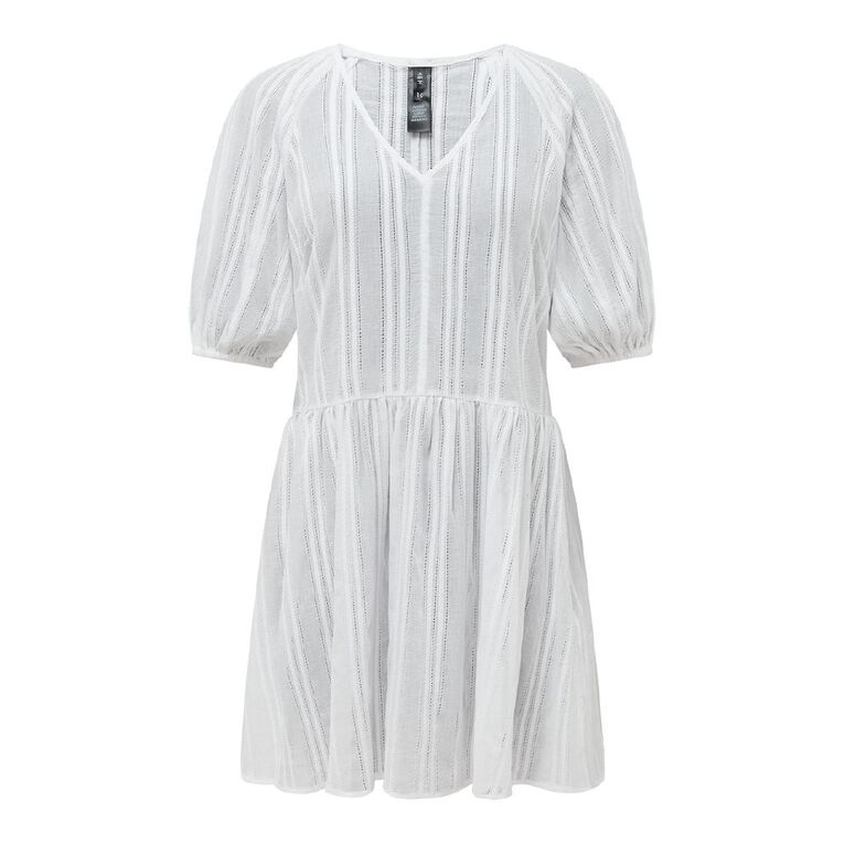 H&H Women's Boho Mini Dress, White, hi-res