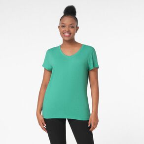 H&H Women's Short Sleeve V-Neck Cotton Tee