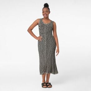 H&H Women's True Knit Stripe Midi Dress