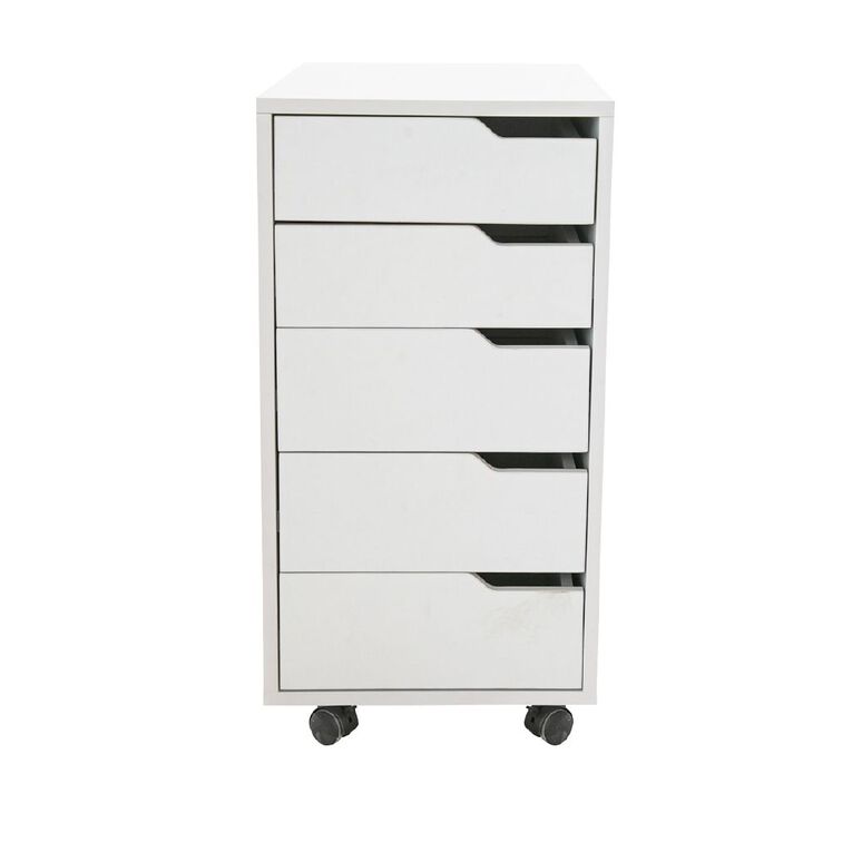 Living & Co Hael 5 Drawer Unit White, , hi-res