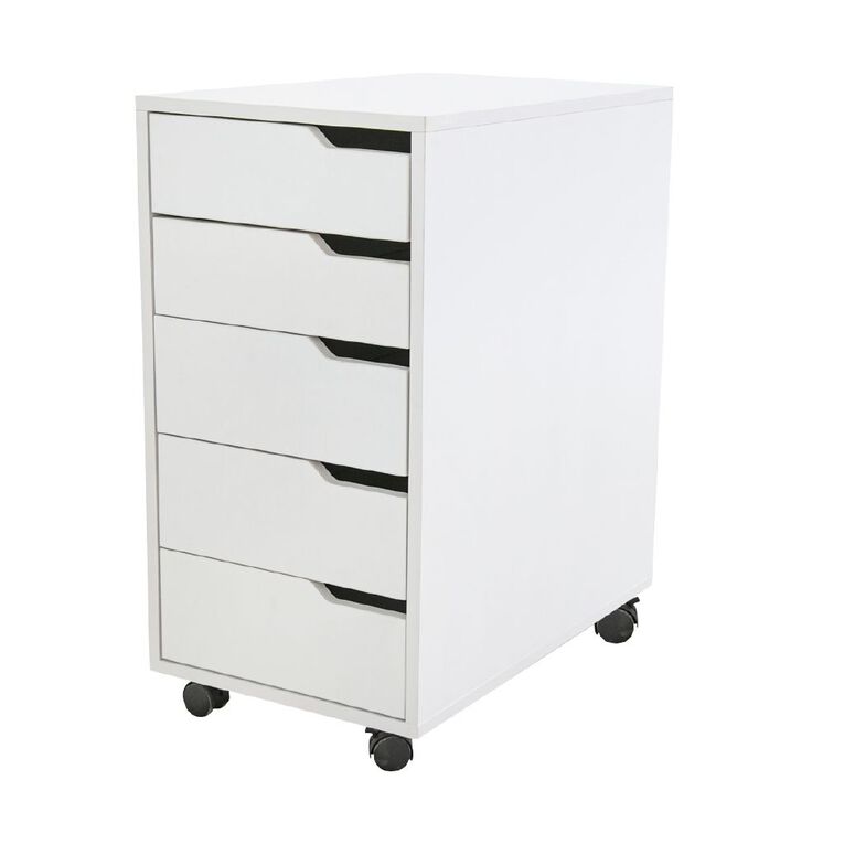 Living & Co Hael 5 Drawer Unit White, , hi-res