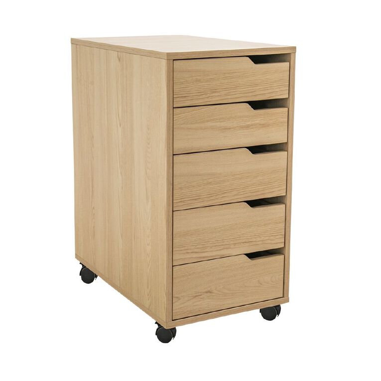 Living & Co Hael 5 Drawer Unit Oak Look, , hi-res