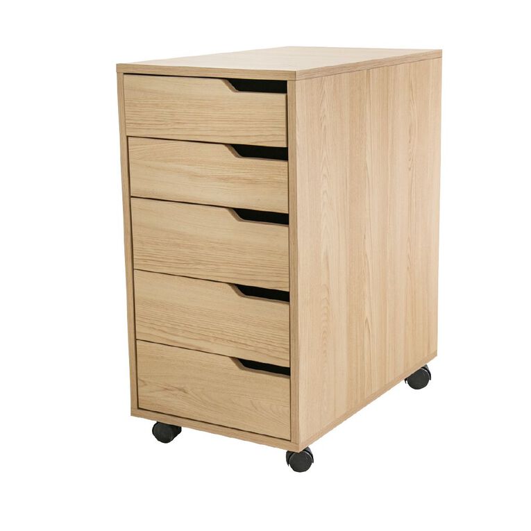 Living & Co Hael 5 Drawer Unit Oak Look, , hi-res