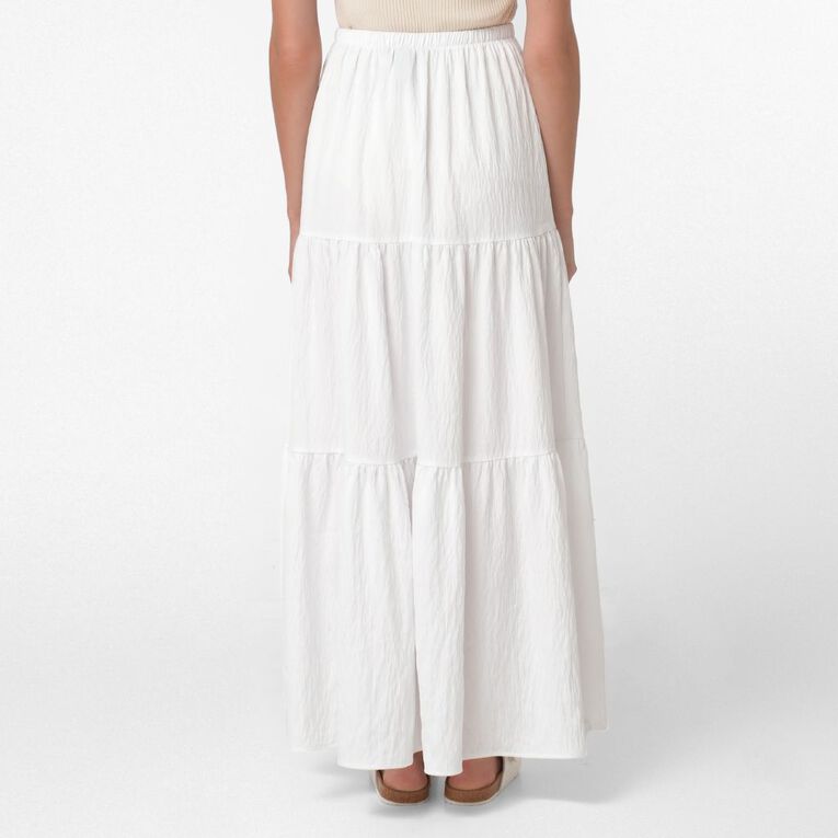 H&H Women's Boho Maxi Skirt, White, hi-res