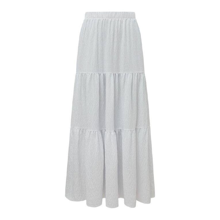 H&H Women's Boho Maxi Skirt, White, hi-res