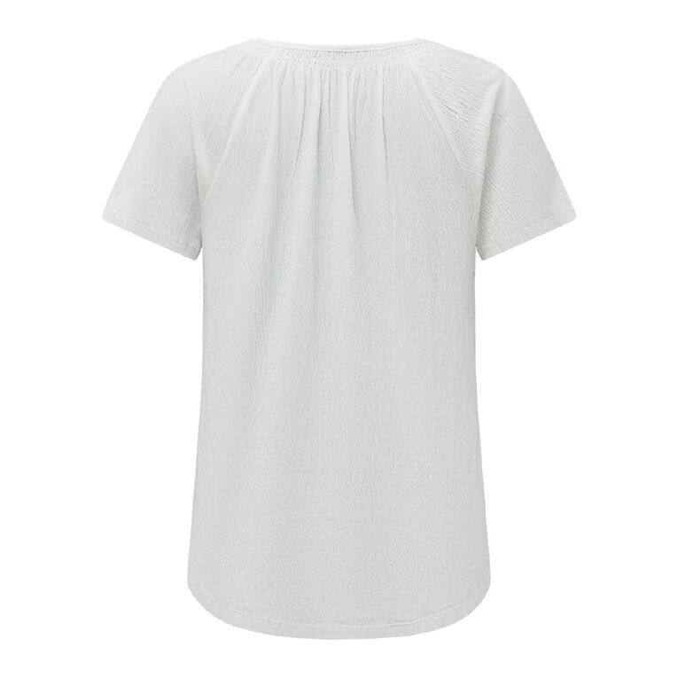 H&H Women's Raglan Bead Top, White, hi-res