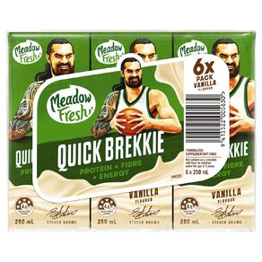 Meadow Fresh Quick Brekkie UHT Vanilla 250ML x 6 Pack