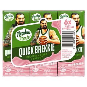 Meadow Fresh Quick Brekkie UHT Strawberry 250ML x 6 Pack