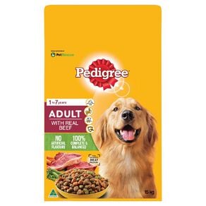 Pedigree Adult Dry Dog Food with Real Beef Bag 15kg