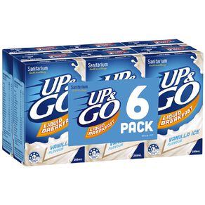 Up & Go Vanilla Ice 250ml 6 Pack